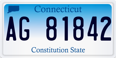 CT license plate AG81842