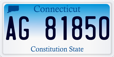 CT license plate AG81850