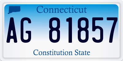 CT license plate AG81857