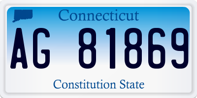 CT license plate AG81869