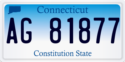 CT license plate AG81877