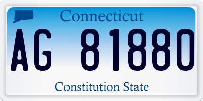 CT license plate AG81880