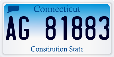 CT license plate AG81883