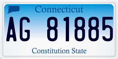 CT license plate AG81885