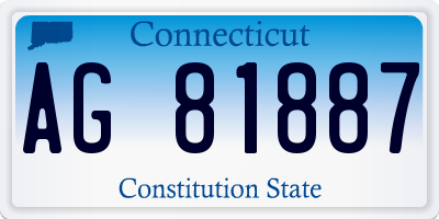 CT license plate AG81887