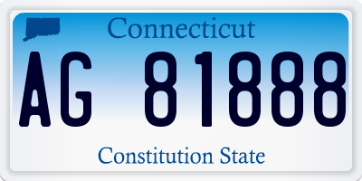 CT license plate AG81888