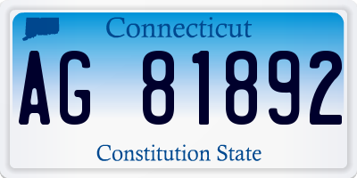 CT license plate AG81892