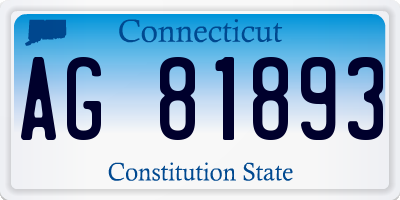 CT license plate AG81893