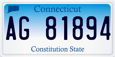 CT license plate AG81894