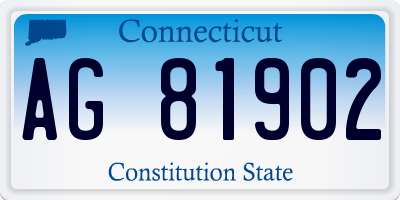 CT license plate AG81902