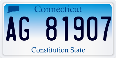 CT license plate AG81907