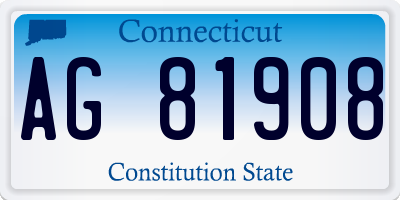 CT license plate AG81908
