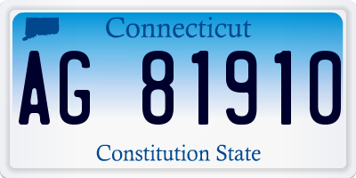 CT license plate AG81910