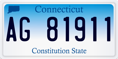 CT license plate AG81911