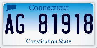 CT license plate AG81918