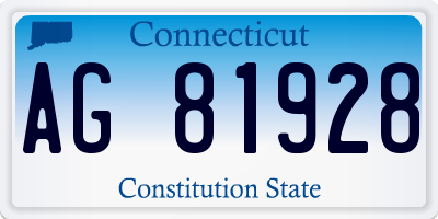 CT license plate AG81928