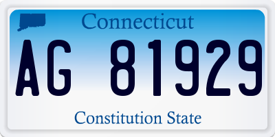 CT license plate AG81929