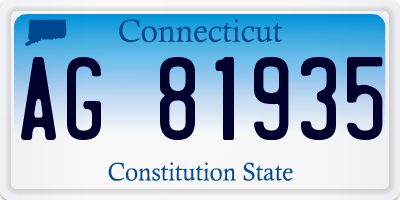 CT license plate AG81935
