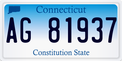 CT license plate AG81937