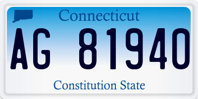 CT license plate AG81940