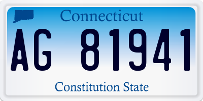 CT license plate AG81941