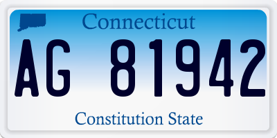 CT license plate AG81942