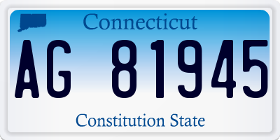 CT license plate AG81945