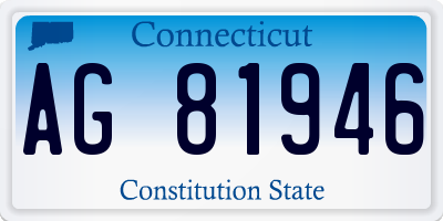 CT license plate AG81946