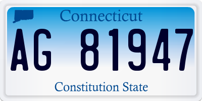 CT license plate AG81947