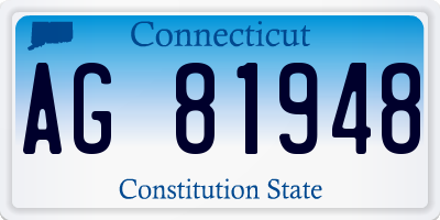 CT license plate AG81948