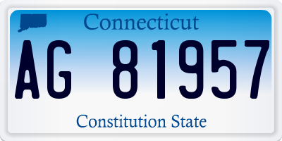 CT license plate AG81957