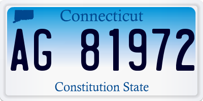 CT license plate AG81972