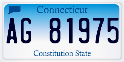 CT license plate AG81975