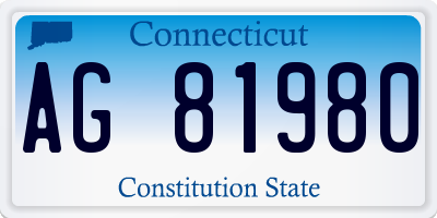 CT license plate AG81980
