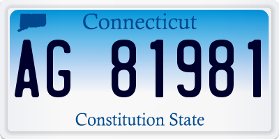 CT license plate AG81981