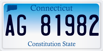 CT license plate AG81982