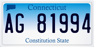 CT license plate AG81994