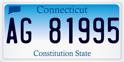 CT license plate AG81995