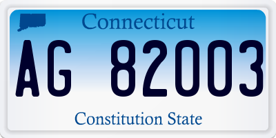 CT license plate AG82003