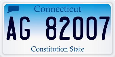 CT license plate AG82007