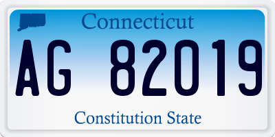 CT license plate AG82019
