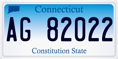 CT license plate AG82022
