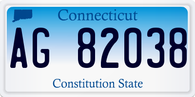 CT license plate AG82038