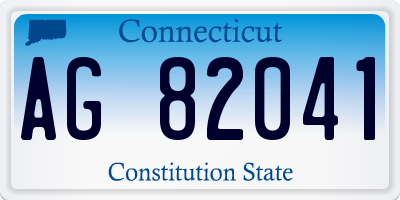 CT license plate AG82041
