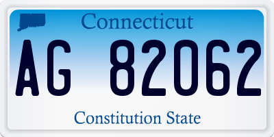 CT license plate AG82062