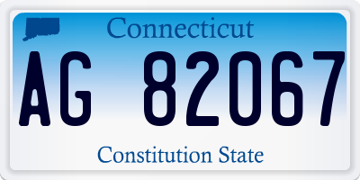 CT license plate AG82067
