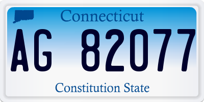 CT license plate AG82077