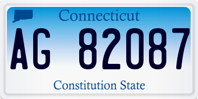 CT license plate AG82087
