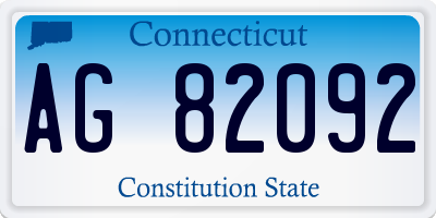 CT license plate AG82092