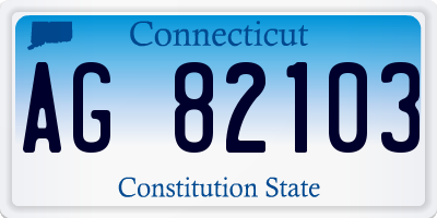 CT license plate AG82103